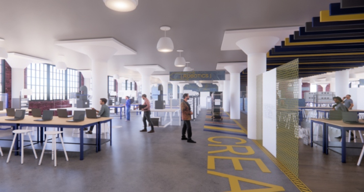 Architect rendering of the Automation and Robotics Center