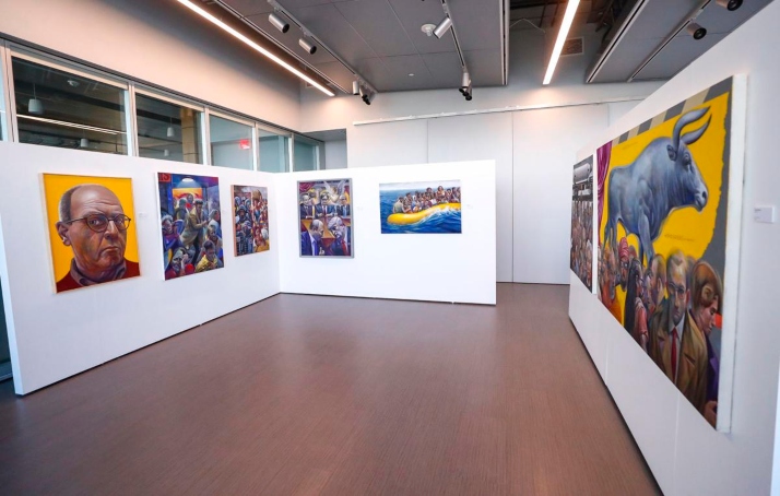 Art by Kim Behm on display in the Hawkeye Art Gallery